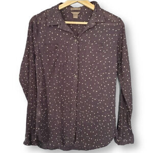 Eddie Bauer Button Down Top Navy Size Small